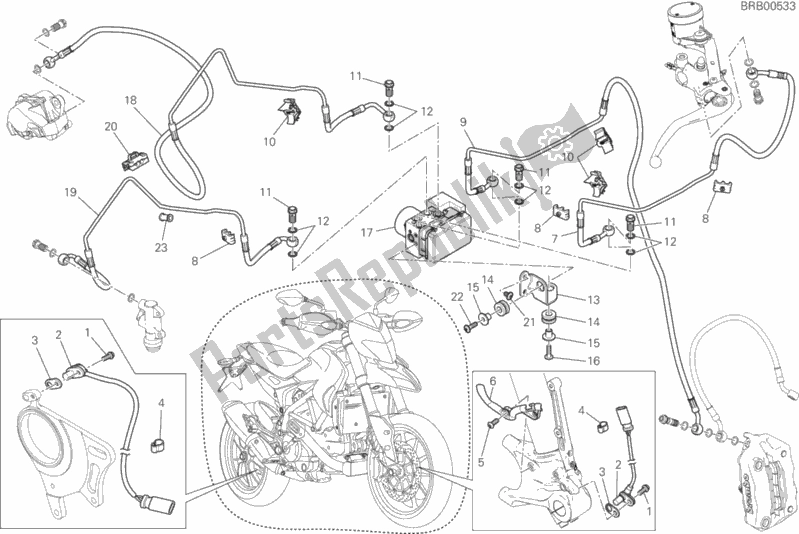 Todas as partes de Sistema De Freio Antitravamento (abs) do Ducati Hypermotard 939 SP 2016